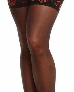 Glamory Stay Up Kousen Maat 44/46 (L) 20 Den Zwart/rood