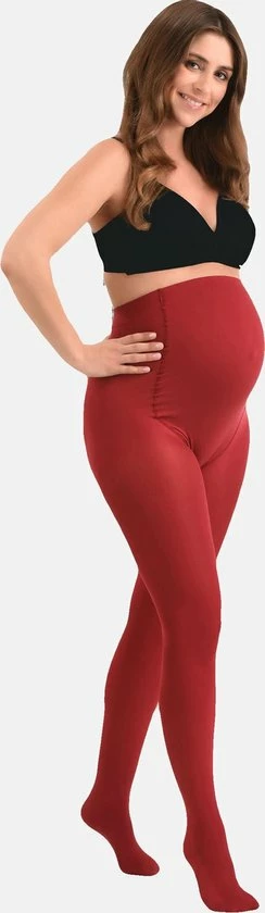 MAMSY Comfortabele Opaque Zwangerschapspanty 60den Rood L 5 MAMSY Comfortabele Opaque Zwangerschapspanty 60den Rood L - Afbeelding 5