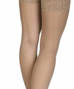 Annes Styling Annes Huidskleur Dunne Plus Size Hold Up Kousen Met Naad Calze 20 Denier, Maat XXL/XXXL (7/8)