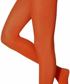 Dames Feest Legging | Fluor Oranje | 60 Denier | Maat XXL | Leggings | Legging Carnaval | Carnavalskleding | Gekleurde Legging | Neon Legging | Legging Meisje | Apollo