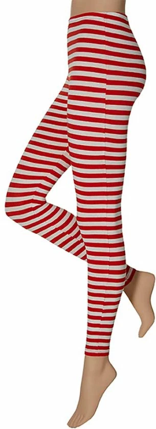 Legging Dames | Stripes | Rood/Wit | Maat L/XL | Legging | Feestlegging | Legging Carnaval | Legging Meisje | Leggings | Apollo 4 Legging Dames | Stripes | Rood/Wit | Maat L/XL | Legging | Feestlegging | Legging Carnaval | Legging Meisje | Leggings | Apollo - Afbeelding 4