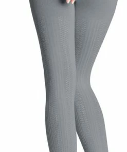 FALKE Knit Caress Warm Zonder Patroon Admend Oondorchzichtig Zacht Comfortabel Organisch Duurzaam Katoen Wol Grijs Dames Panty - Maat 40-42 -beenmode Verkoop 305x840