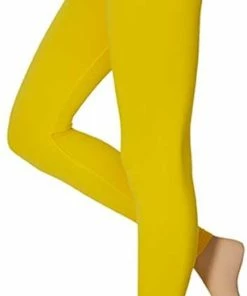 Dames Party Leggings 200 Denier | Geel | Maat S/M | Gekleurde Legging | Neon Legging | Dames Legging | Carnaval | Feeskleding | Apollo