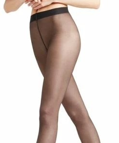 FALKE Seidenglatt Fijn Elegant Comfortabel Hoogwaardig Onzichtbaar Zonder Motief Met Glans Ultra Sheer 15 Denier Zwart Dames Panty - Maat XXL