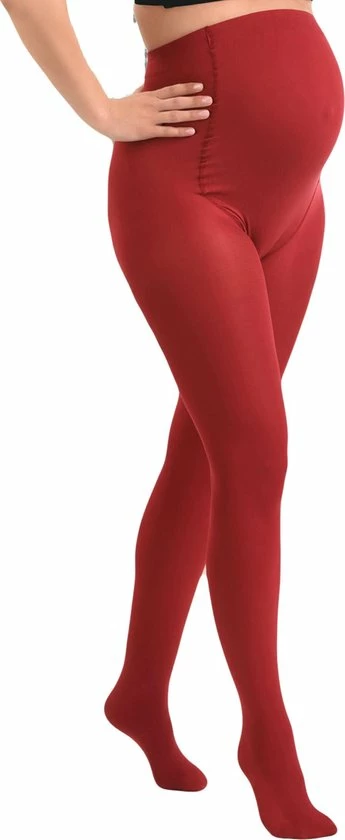 MAMSY Comfortabele Opaque Zwangerschapspanty 60den Rood L 3 MAMSY Comfortabele Opaque Zwangerschapspanty 60den Rood L - Afbeelding 3