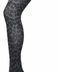 Bonnie Doon Dames Panterprint Panty 50 Denier Grijs Maat L/XL - Chique Panty - Leopard Dessin - Brede Boord - Comfort - Panter Print - Jaguar - Dieren Print - Jaguar Tights - Feestelijk - Alloy - BP211905.1