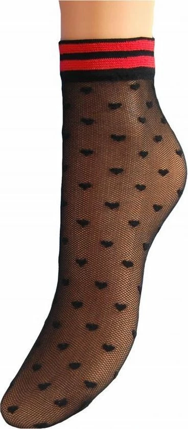 2 Pack Lores Visnet Pantysokjes Met Hartjes Gioco 20Den, Nero/rosso , One Size 3 2 Pack Lores Visnet Pantysokjes Met Hartjes Gioco 20Den, Nero/rosso , One Size - Afbeelding 3