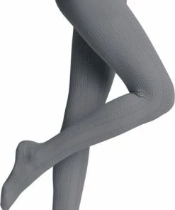 FALKE Knit Caress Warm Zonder Patroon Admend Oondorchzichtig Zacht Comfortabel Organisch Duurzaam Katoen Wol Grijs Dames Panty - Maat 40-42 -beenmode Verkoop 384x840