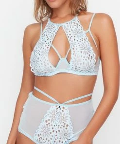 TRENDYOL Ondergoedset - Blauw - Ajouré -beenmode Verkoop 393x840