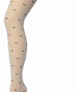 Bonnie Doon Dames Hartjes Panty 30 Denier Off White Maat S/M - Hartjes En Ruitjes - Chique Panty - Hart Dessin - Brede Boord - Comfort - Geruite Print - Little Hearts Tights - Feestelijk - Gebroken Wit - Ecru - Crème - Ivory - BP201905.2
