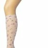 Bonnie Doon Dames Panty Kniekousen Met Bloemen Roze Maat 36/42 - Gebloemde Knie Kousen - Luxe Knie Sokken - Uitstekend Draagcomfort - English Flower Knee High - Kniesokken - Romantisch - Zakt Niet Af - Paradise Pink - BP211502.2