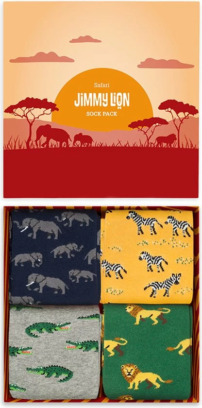Jimmy Lion Safari Giftbox 4P Multi - 41-46 4 Jimmy Lion Safari Giftbox 4P Multi - 41-46 - Afbeelding 4