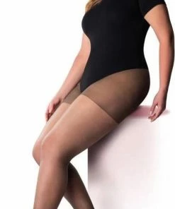 beenmode Verkoop 27 Pretty Polly Curves Voor Een Maatje Meer, 15D. Ladder Resist Panty 3 Pair Maat 1XL - 48 - 54 - Barely Black