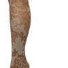Bonnie Doon Grafische Panty 60 Denier Bruin Dames Maat L/XL - Grafische Print - Gladde Naden - Maximaal Draagcomfort - Ornament Tights - Chique Panty - Feestelijk - Donker Bruin - Donkerbruin - Bracken - BP221909.11
