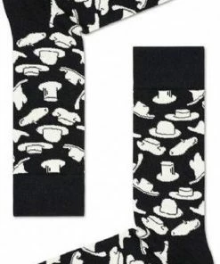 Happy Socks Hats Sokken, Zwart/Wit - Maat 36-40