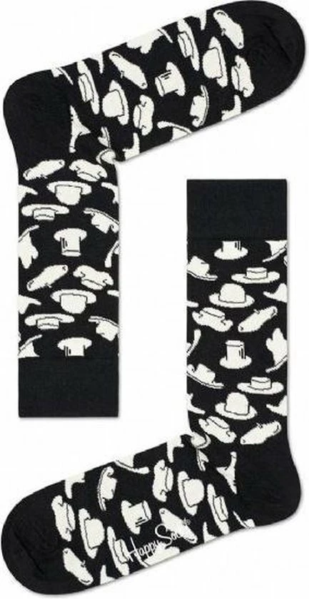 Happy Socks Hats Sokken, Zwart/Wit - Maat 36-40 1 Happy Socks Hats Sokken, Zwart/Wit - Maat 36-40