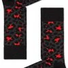 Happy Socks Leopard Sokken - Zwart/Rood - Maat 36-40