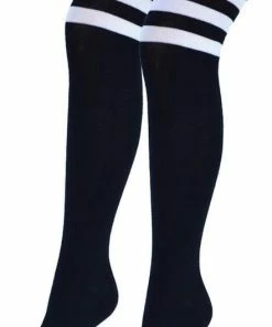 Overknee Kousen Katoen Donex Zwart-Wit 2 Paar