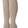 Bonnie Doon Dames Kniekousen Taupe Beige Maat 39/42 - 2 Paar - Knie Kousen - 2-pack - Multipack - Uitstekend Draagcomfort - Cotton Knee High - Zakt Niet Af - Effen - OEKO-TEX - Licht Bruin - Taupe Heather - OL834302.21