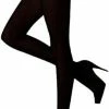 Pretty Polly 80 Denier Tights With Silk Finish - Black - S/M
