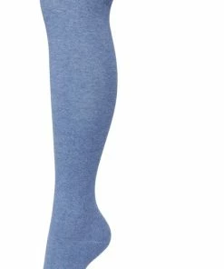 Bonnie Doon Biologisch Katoenen Maillot Dames Blauw Maat 42/44 XL - Uitstekende Pasvorm - Gladde Naden - OEKO-TEX Gecertificeerd - Bio Cotton Tights - Duurzaam En Huidvriendelijk Bio Katoen -Blauw Gemeleerd - Jeans - Denim Heather - BP051900.55