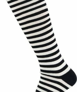 Kniekousen Met Strepen | Zwart/wit | Maat 41/46 | Kniekousen Heren | Kniekousen Carnaval | Kniekousen | Carnaval Accessoires | Carnaval | Feestkleding | Apollo