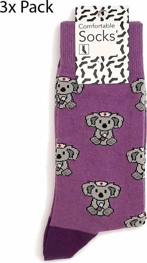 Hospitrix 3 Stuks Dames Sokken Verpleegkundige Koala Maat 37-41 1 Hospitrix 3 Stuks Dames Sokken Verpleegkundige Koala Maat 37-41