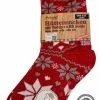 Antonio Huissokken - Huissokken Kerst - Rood Grijs Wit - Dames - Antislip ABS - One Size (35-42) - Hüttensocken - Warme Sokken - Warme Huissok - Kerstcadeau Voor Vrouwen
