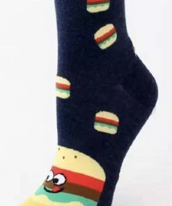 Merkloos Grappig Sokken Voor Dames En Heren - Broodje Hamburger Sokken - Unisex Sokken - Maat 36-41