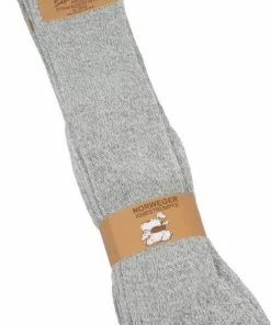 Merkloos Socke|Sok|Sokken|2 Paar Norweger Wollkniestrümpfe|Kniestrumpf Größe 43/46 "Farbe Grau"