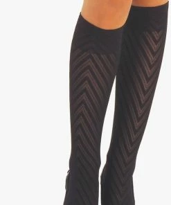 Aristoc 40 Denier Chevron Chocolate Kneehigh - One Size -