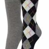 Bonnie Doon Dames Sokken Set Zwart Maat 36/42 - 2 Paar - Effen En Geruit - Gladde Naden - Brede Boord - Uitstekend Draagcomfort - Perfecte Pasvorm - 2-pack - Multipack - Effen - Argyle - Grijs - Black - OL211122