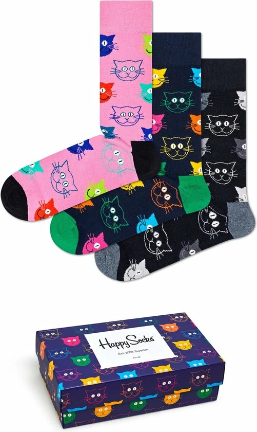 Happy Socks 3P Mixed Cat Socks Giftbox - Maat 36-40 6 Happy Socks 3P Mixed Cat Socks Giftbox - Maat 36-40 - Afbeelding 6