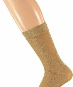 Sarlini 3x Paar Gouden Dames Party Glitter Sokken Lurex Maat 36-41