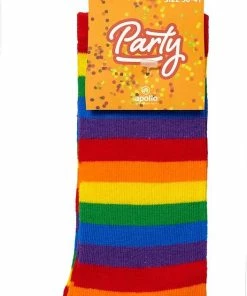 Feest Sokken Met Strepen | Rainbow Kleuren 36/41 | Gekleurde Sokken | Carnaval | Party Sokken Heren | Apollo -beenmode Verkoop 526x840 1