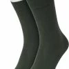 Bonnie Doon Basic Sokken Dames Donker Groen Maat 36/42 - 2 Paar - Basis Katoenen Sok - Gladde Naden - Brede Boord - Uitstekend Draagcomfort - Perfecte Pasvorm - 2-pack - Multipack - Effen - Dark Green - OL834222.15