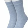 Bonnie Doon Basic Sokken Dames Licht Blauw Maat 36/42 - 2 Paar - Basis Katoenen Sok - Gladde Naden - Brede Boord - Uitstekend Draagcomfort - Perfecte Pasvorm - 2-pack - Multipack - Effen - Lichtblauw - Gemeleerd - Light Blue Heather - OL834222.31