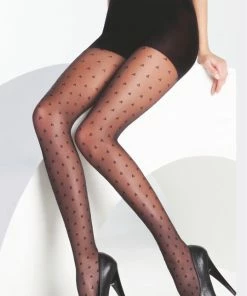 Daymod Fantasie Carla Chique Panty Met Print 15 Denier - ZWART - Maat M