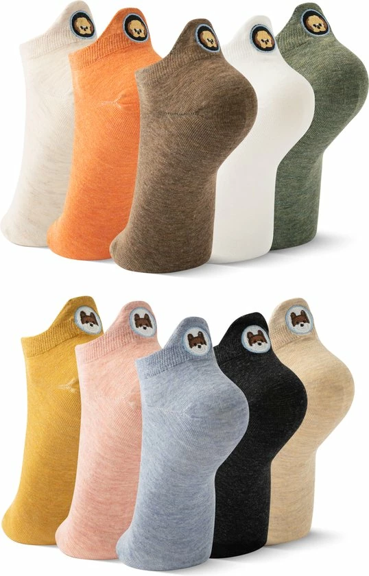 Jollysta Jolly Socks - 10 Paar Sneakersokken Dames - Grappige Sokken - Enkelsokken Dames - Funny Socks - Vrolijke Sokken - Leuke Sokken - Dieren Sokken - Maat 35-42 - Honden Sokken - Katten Sokken 1 Jollysta Jolly Socks - 10 Paar Sneakersokken Dames - Grappige Sokken - Enkelsokken Dames - Funny Socks - Vrolijke Sokken - Leuke Sokken - Dieren Sokken - Maat 35-42 - Honden Sokken - Katten Sokken