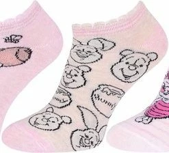 3x Wit-roze Damessokken Winnie De Poeh DISNEY / 37-42