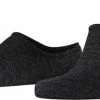 FALKE Keep Warm Voering Sokken Onzichtbaar Zonder Motief High Cut Met Pluche Zool Merinowol Zwart Unisex Kousenvoetje - Maat 44-45