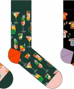 Teckel Damessokken - Limited Edition - Drinks- 3-pack - 36/42