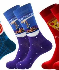 Winkrs Sokken Set Met Italiaanse Eten - Spaghetti, Pizza & Soep - Dames/Mannen Maat 40 T/m 46