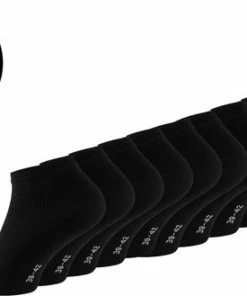 Merkloos Stark Soul® Sneakersokken 10 Pack Zwart 39-42