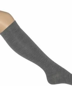 Bonnie Doon Wol/Katoen Kniekousen Licht Grijs Dames Maat 39/42 - Buitenkant 70% Fijne Wol - Binnenkant Katoen - Niet Irriterend - Heerlijk Warm - Kousen - Gladde Naden - Kniesokken - Wollen Sokken - Lichtgrijs - Light Grey Heather - R715011.21