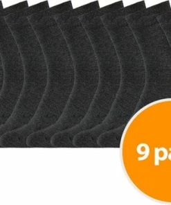 Apollo Bamboo Sokken Antraciet Melange - 9 Paar Grijze Bamboe Sokken - Unisex - Maat 39-42