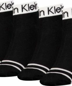 Calvin Klein CK WOMEN QUARTER LOGO WELT ZOEY 4P ECOM Dames Sokken - Maat ONE SIZE
