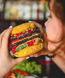 Merkloos Hamburger Sokken Grappig Cadeau Hamburgermop Kwaliteit Fun Sokken -beenmode Verkoop 550x370 2