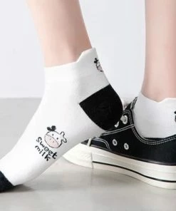 Merkloos Set Van 5 Paar Koeiensokken - Zwart-Wit - Enkelsokken Koe - Unisex - Multipack - Maat 36-41 -beenmode Verkoop 550x398