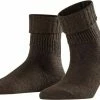 FALKE Striggings Rib Zacht Zonder Motief Met Rib Winter Warm Ondoorzichtig Dik Mid-rise Merinowol Bruin Dames Sokken - Maat 35-38